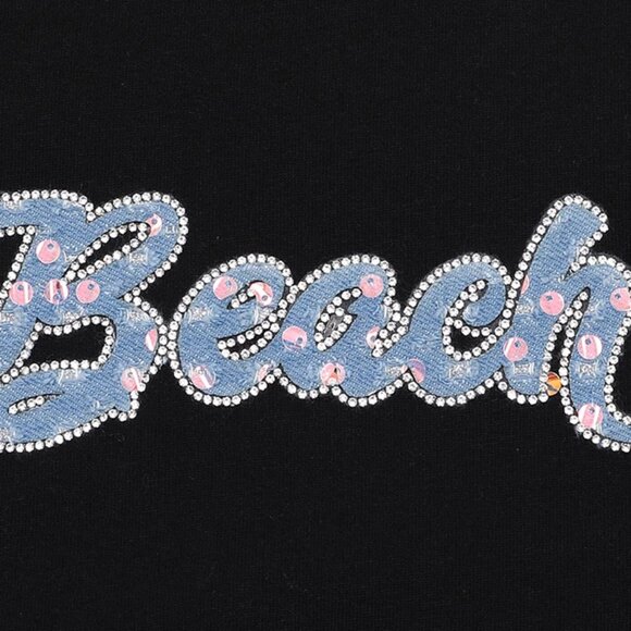 B.Sure Black Short-Sleeved Plaid Trousers Suit - Picture 4 of 4